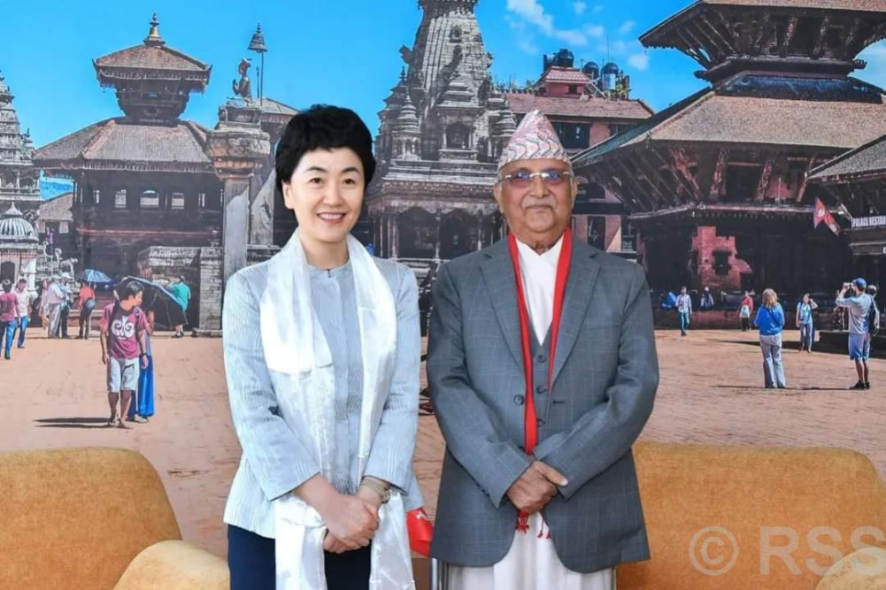 Chinese Deputy Minister Haiyan meets UML Chairman Oli