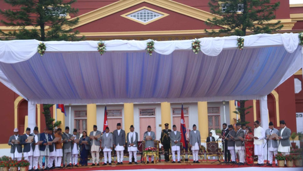 Formation of a new 22-member cabinet of the Oli government