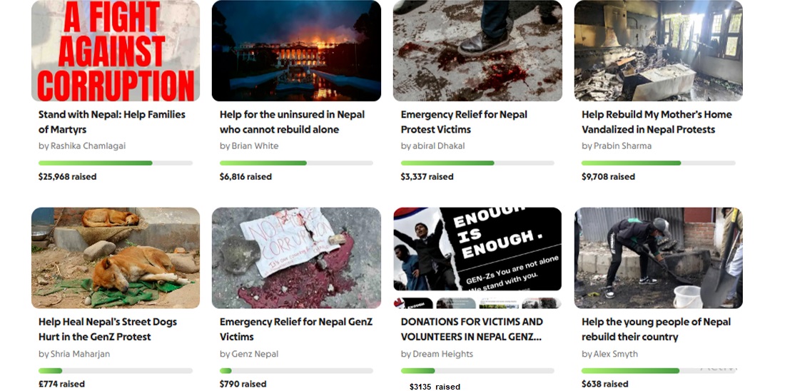 Global crowdfunding campaigns raise millions for Nepal’s Gen Z protest victims